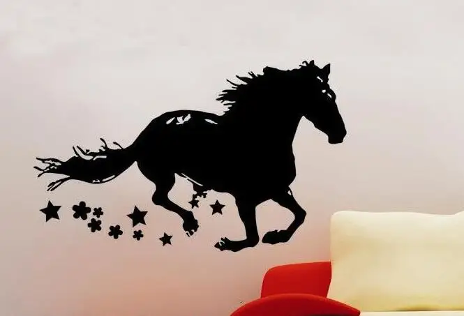 

Free Shipping Horse wall stickers tv sofa background wall sticker 120*71CM
