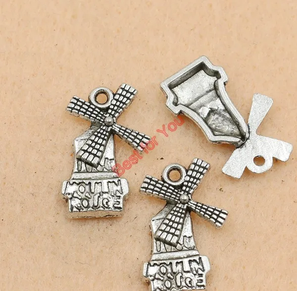 10 шт кулон &quotветряная мельница&quot цинковый сплав Кулон Античный Серебряный тон