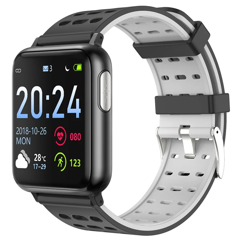 Black and gray WATCH5 умные часы Bluetooth часы для измерения артериального давления пульсометр PPG ЭКГ часы Шагомер активности фитнес трекер здоровье умные часы - Цвет: Black and gray