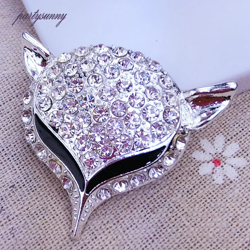 Pf горный хрусталь отделка фокс глава аппликация клей на flatback ремесла для случая