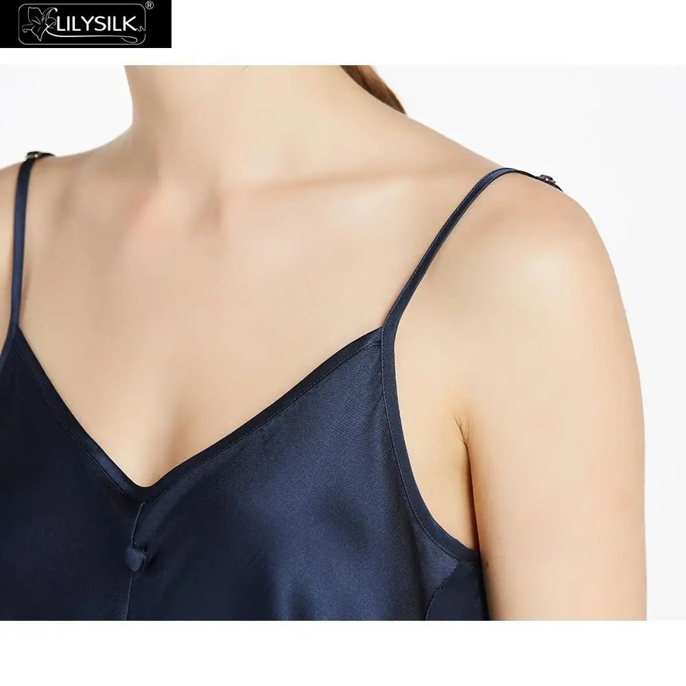 LilySilk Camisole Топ женский Шелковый 22 momme обернутый на кнопке мягкий удобный базовый