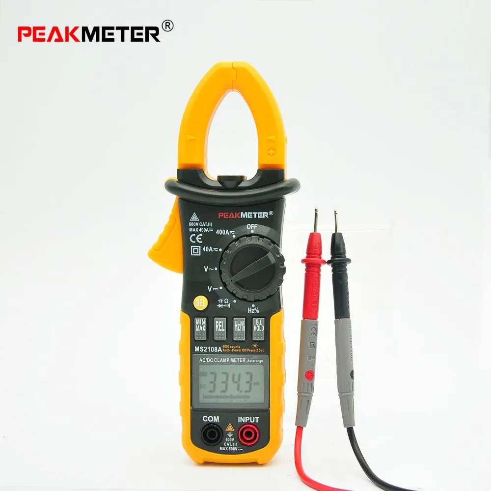 PEAKMETER MS2108A мультиметр клещи цифровой измеритель сопротивления постоянного тока