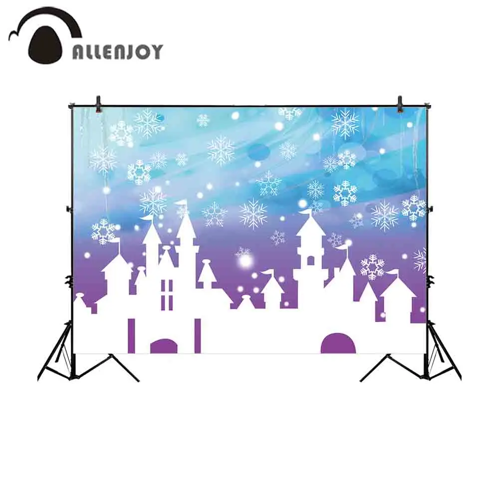 

Allenjoy фотосессия фотография замок баннеры акварель Снежинка голубое Фиолетовое небо мечтательные Рождественские Зимние фоны обои