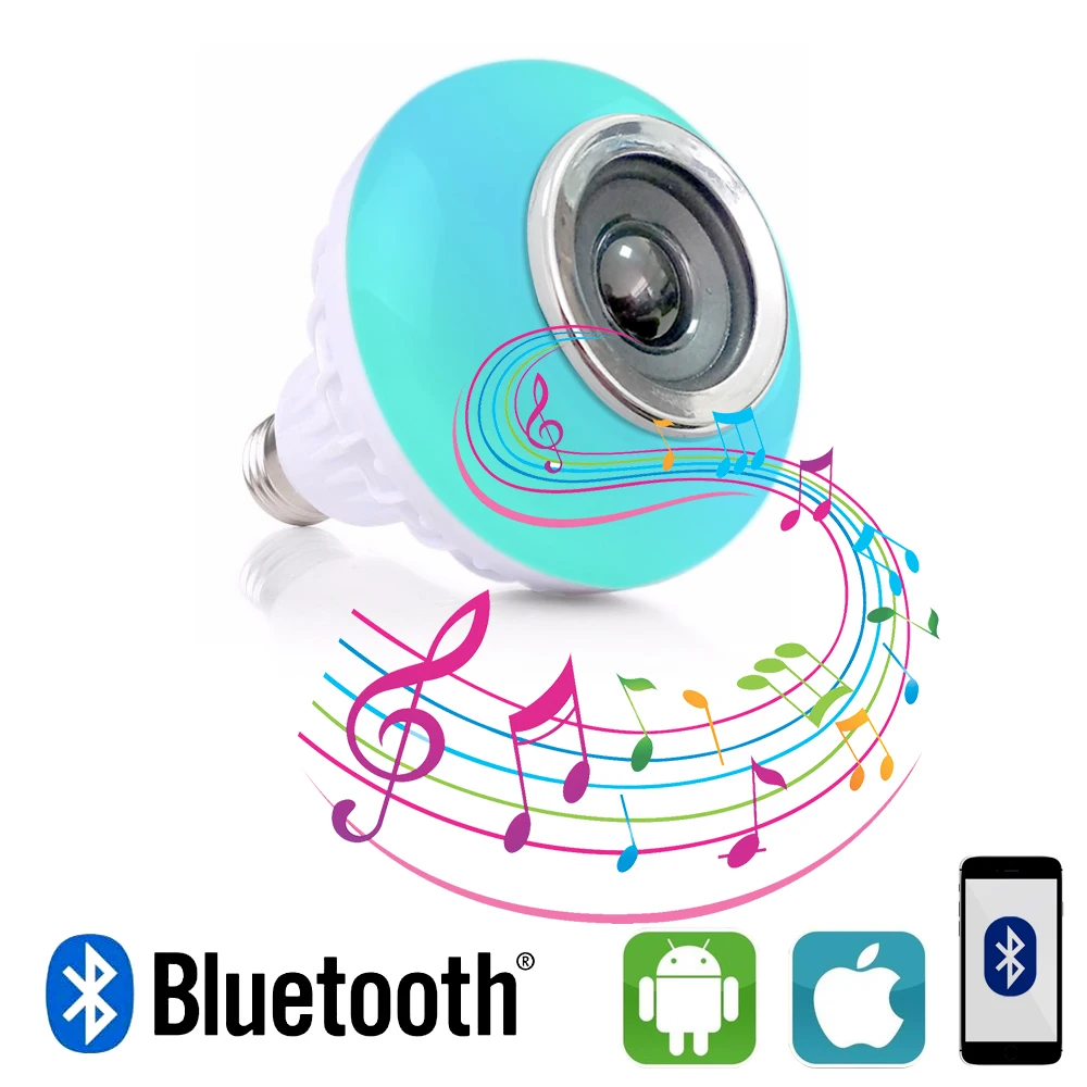 Умная E27 RGB Bluetooth Колонка Светодиодная лампа 12 Вт музыка игра диммируемая