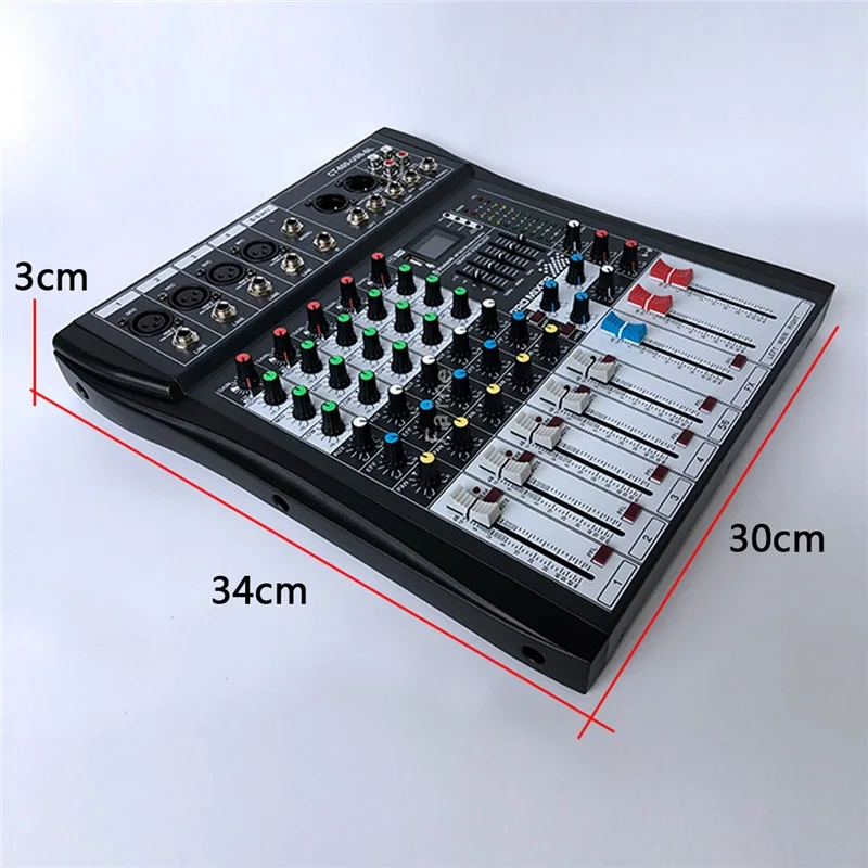 Профессиональный 6 канальный миксер LEORY металлический DJ контроллер Mezclador с USB