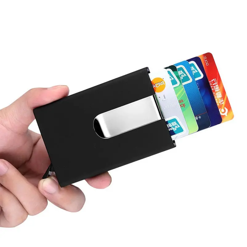 2018 новый металлический бизнес ID чехол с зажимом для карт автоматический