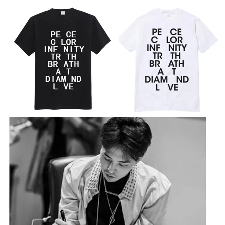 Kpop Bigbang/Одежда для периферийных устройств Quan Zhilong PEACEMINUSONE футболка с короткими