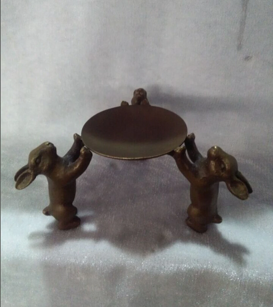 Домашний декор ручной работы медная резьба 3 статуя кролика