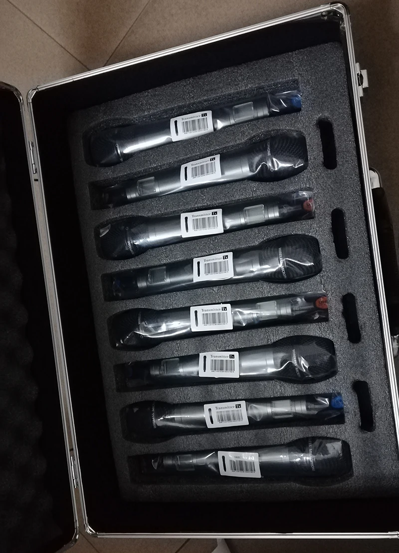 6 ручной+ 2 Lavaliere Mic UHF 8 каналы Настоящее Разнообразие беспроводной микрофон системы для церкви сцены