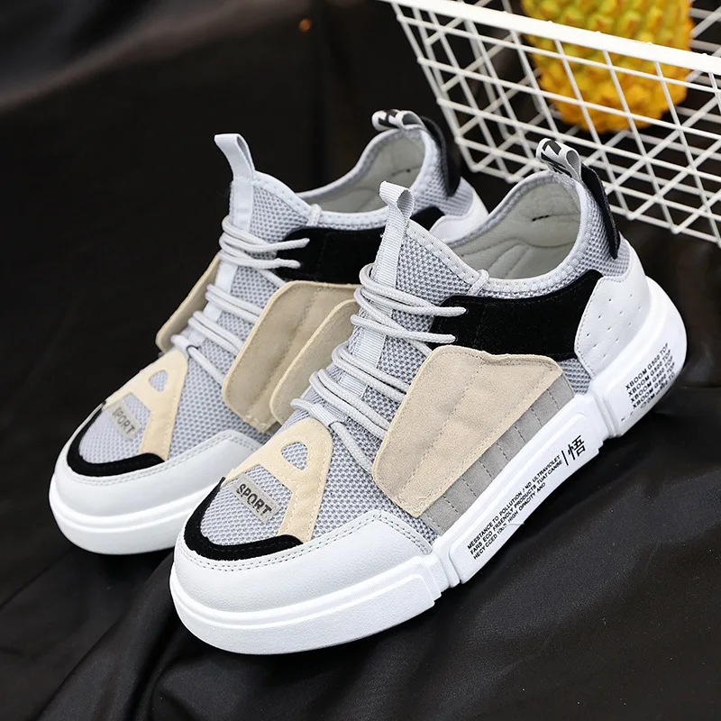 Koovan Men's Fashion Sneakers 2021 New Shoes Street Style Ins Popular Sports Net Cool Stitching Pu Leather Boys | Обувь