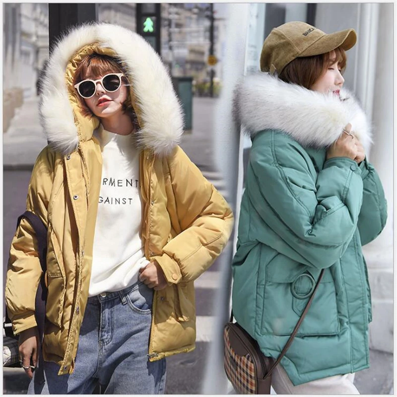 

Women Winter Jacket 2019 Students Cotton Jacket Coat Abrigo Mujer Hooded Short Women Winter Coat Warm Parka Harajuku 195