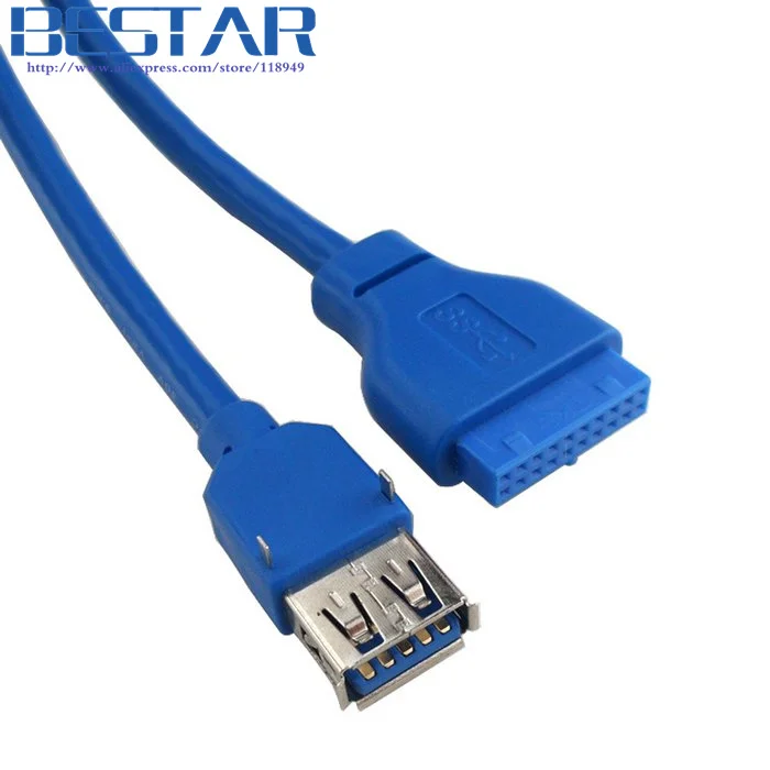 Однопортовый USB 3 0 Женский PCB крепление типа панели для материнской платы 20Pin