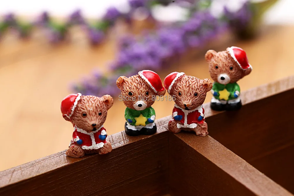 10 шт. полимерный Рождественский Мишка/Санта Клаус фигурки аниме