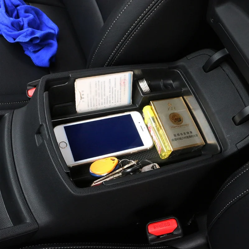 Стайлинг автомобиля ABS внутренний передний центральный ящик для хранения