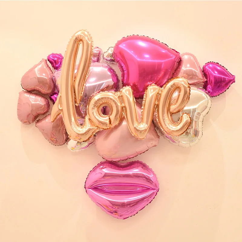 Высококачественный набор воздушных шаров из фольги с надписью LOVE Heart + Love Letter