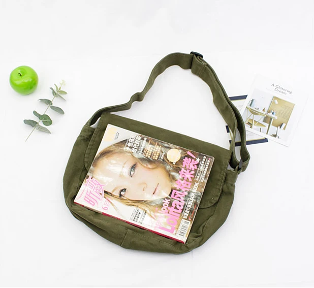 Повседневная сумка для женщин подростков мягкая хлопковая хобо зеленого цвета