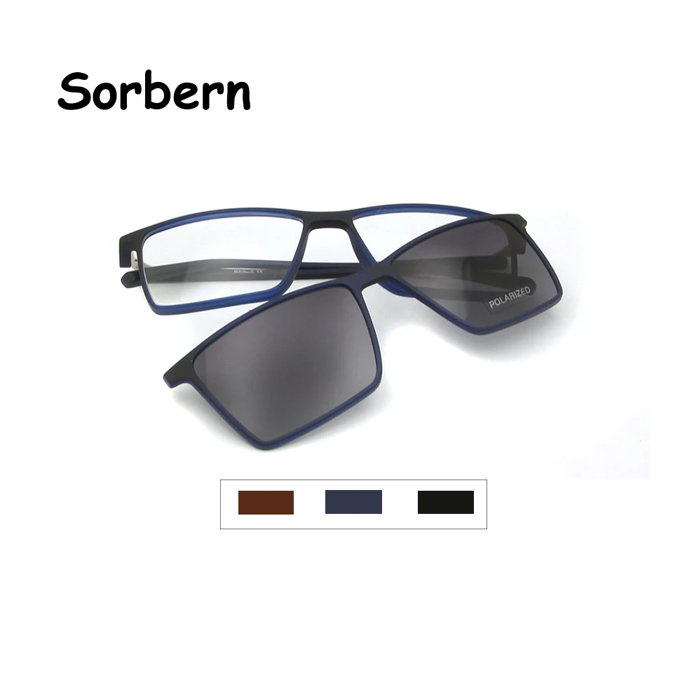 

TR90 Square Optical Frame Men Eyeglasses Frame Ultralight With Clip On Sunglasses Women Polarized Glasses Driving UV 400