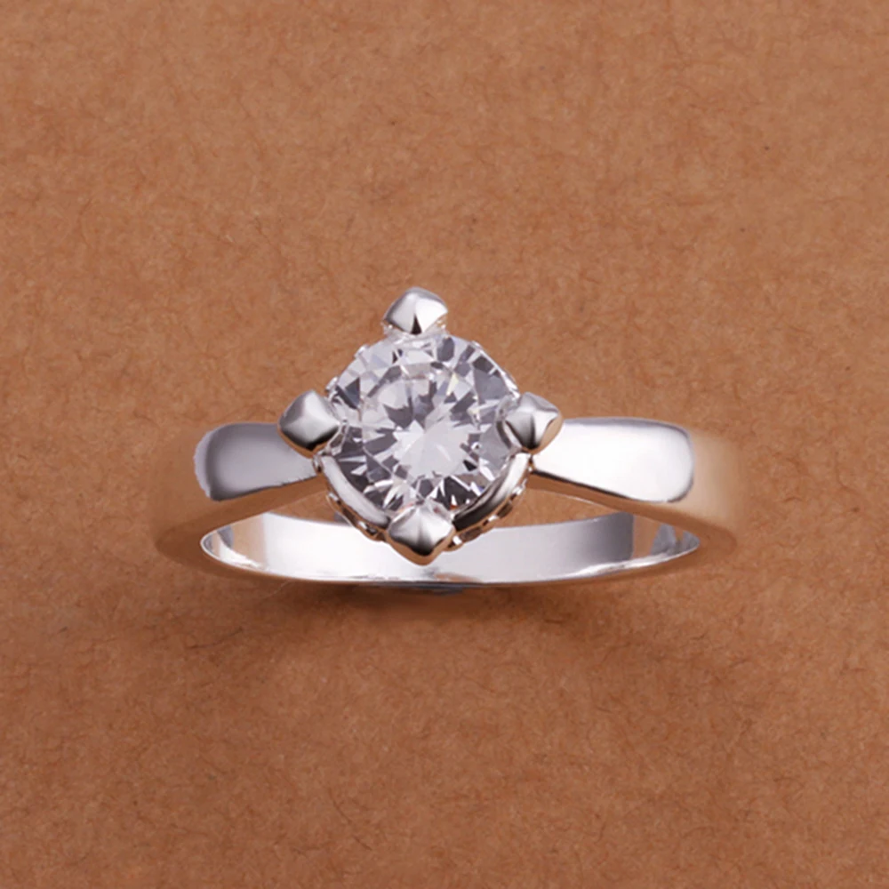 Блестящее кольцо кольцо-пасьянс инкрустированное фианитом Ювелирное с