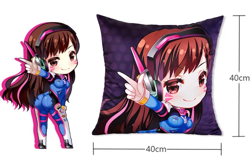 Amellor 40*40 см, новинка, подушка для наездника, OW Dva Mercy Mei Reaper Genji Hanzo Tracer, аниме Solf, автомобильные наволочки, подарки