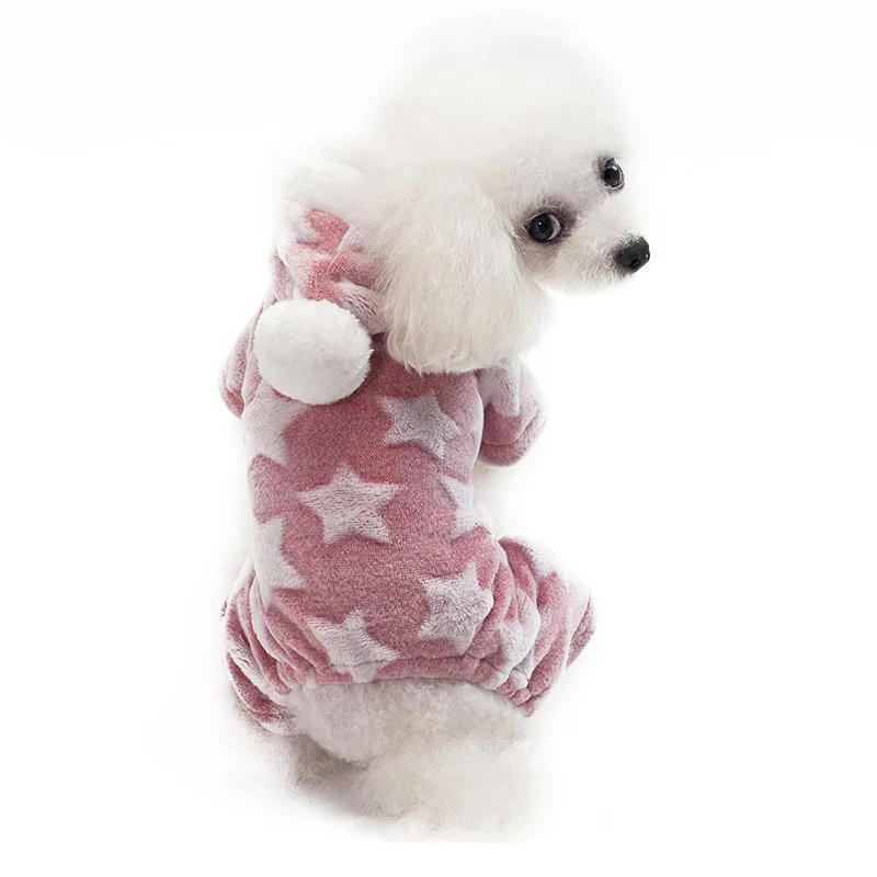 Pink Мягкая зимняя одежда для собак комбинезон Теплый костюм куртка для Собаки Одежда для домашних питомцев щенков наряды Комбинезоны для маленьких собак чихуахуа Йоркцев - Цвет: Pink