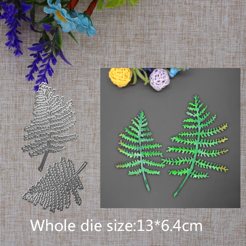 

New Arrival Beautiful Leaf 2Pcs Cutting Dies Stencil DIY Scrapbook Embossing Decorative Paper Card Craft Template 130x64mm