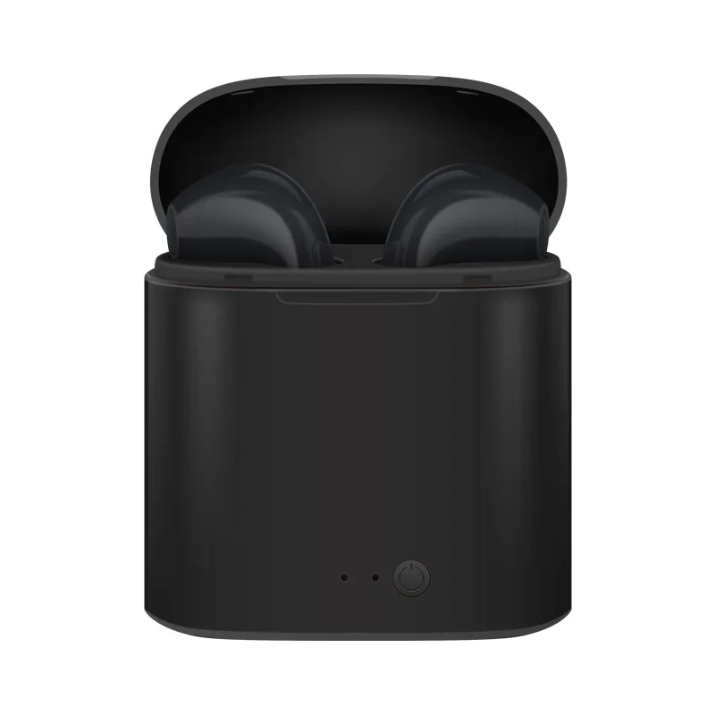 Black Soulusic i7s TWS мини-наушники Беспроводной Bluetooth наушники стерео наушники с зарядным чехол микрофон для IOS Android iPhone IPod - Цвет: Black