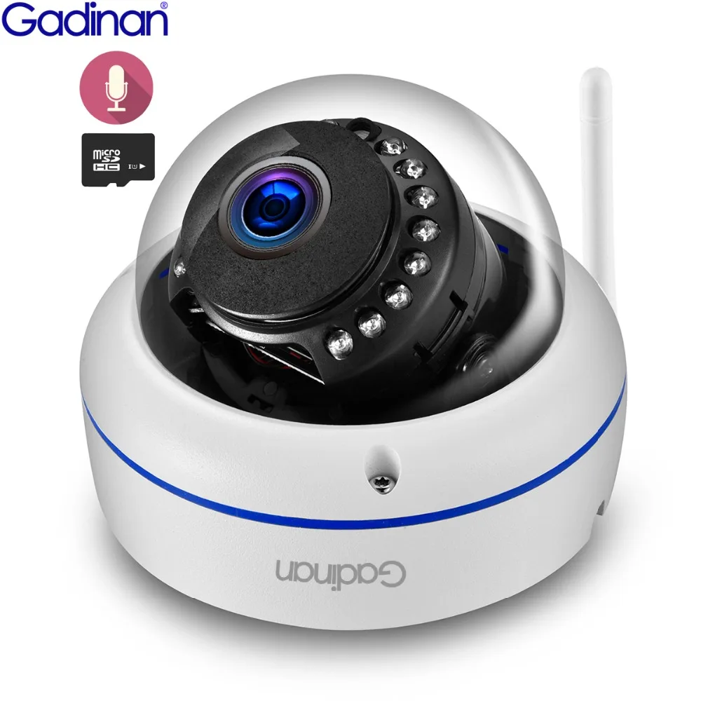 Gadinan аудио 1080 P 960 720 Hi3518E Wi-Fi IP Камера CCTV 2MP открытый Беспроводной купольные Vandalproof