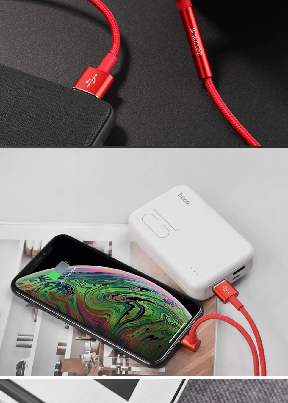 Borofone BU6 плетеный кабель для быстрой зарядки 1,2 м с кабелем usb type-C Micro USB IOS зарядный кабель для iPhone 6 7 8 X XS