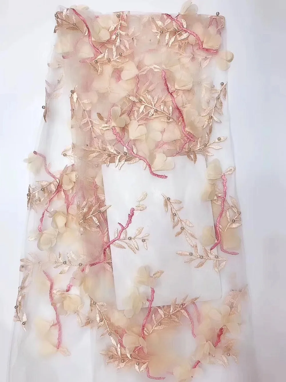 LASUI 1 ярд/лот 4 цвета бусины для ногтей вышивка кружевная ткань wide150cm Прозрачное