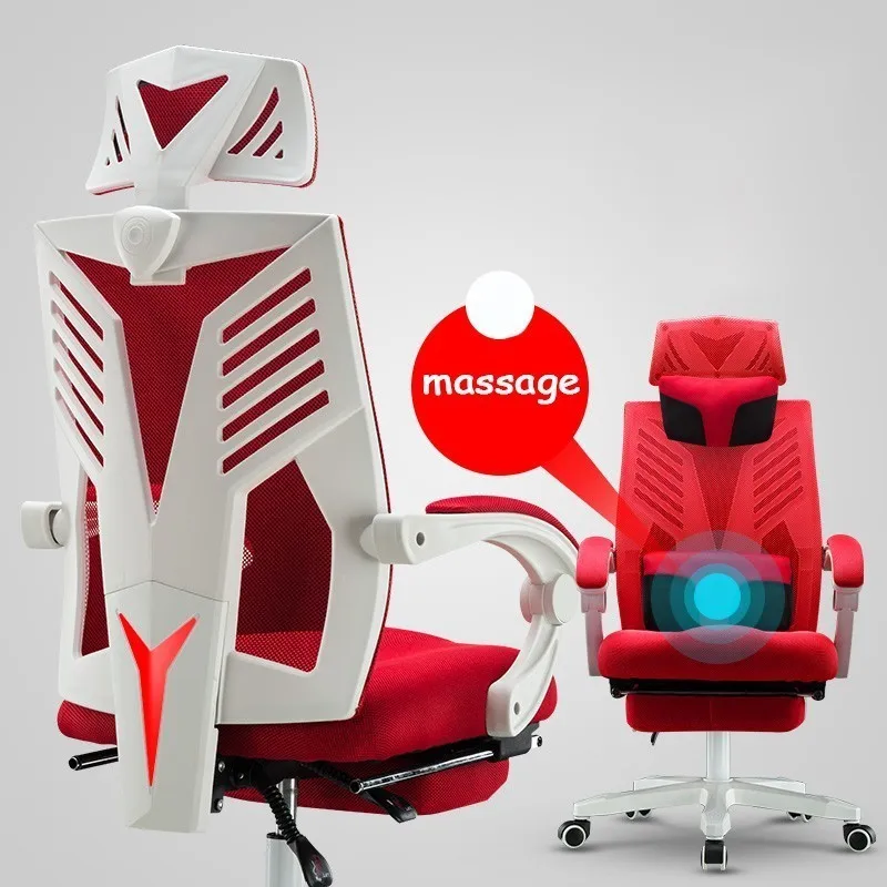 ЕС Boss Gaming Silla Gamer Esports Poltrona стул массаж может лежать с подставкой для ног искусственное кожаное колесо - Цвет: red1 massage