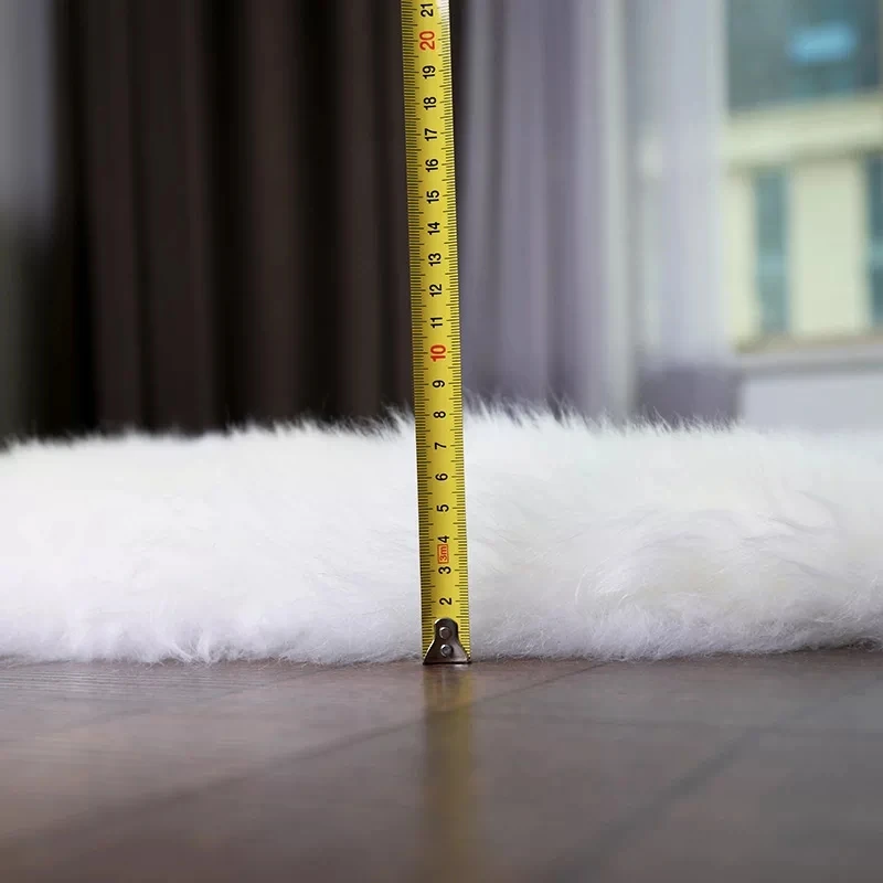 Большой круглый 100 см настоящий коврик из овчины для домашнего декора овечья кожа