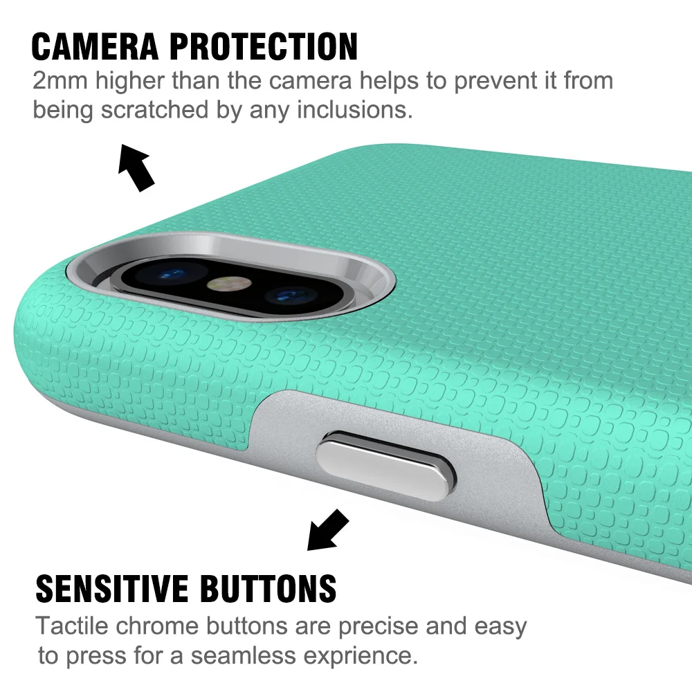 Pixpekoo для iphone х Чехол Двойной Слои Гибридный Heavy Duty матовая поверхность