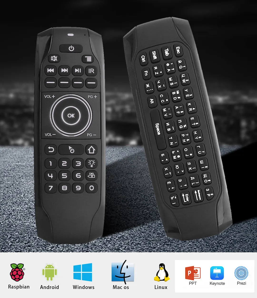 L8STAR G7 2,4 ГГц Fly Air mouse Английский Русский USB Беспроводная мини-клавиатура универсальный пульт дистанционного управления для Android Smart tv BOX