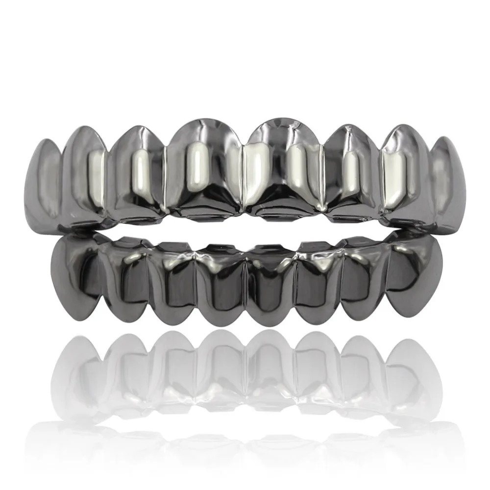 Golden Silver Plated 8 Top Bottom Vampire Teeth Protector Hip Hop Grills Cap For Halloween Christmas Party | Украшения и