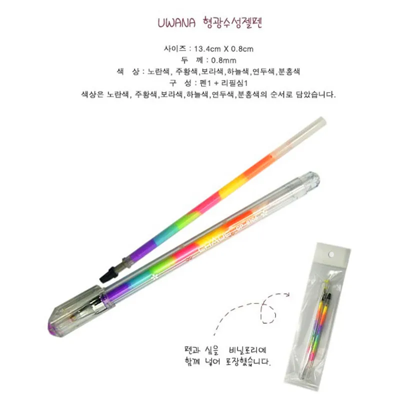 10 шт./лот креативная Радужная гелевая ручка Южная Корея канцелярские товары
