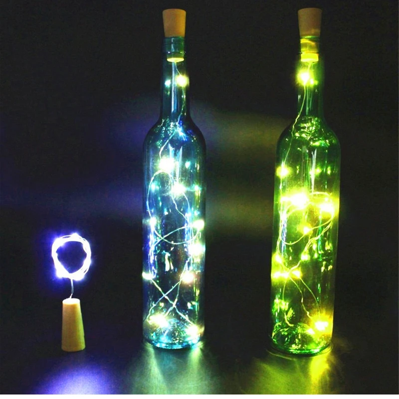 5 шт. 2 м бутылочная пробка ночные светильники 20 Led медная гирлянда светодиодная