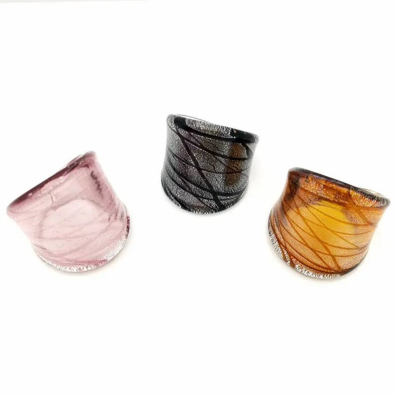 3 шт разноцветные стеклянные кольца из муранского стекла 17-19 мм кольцо