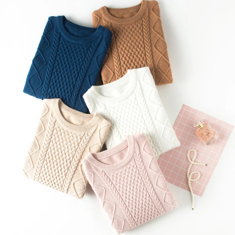 ZEHANGSEA-Новый кашемировый свитер женский пуловер круглый вырез короткий раздел 5
