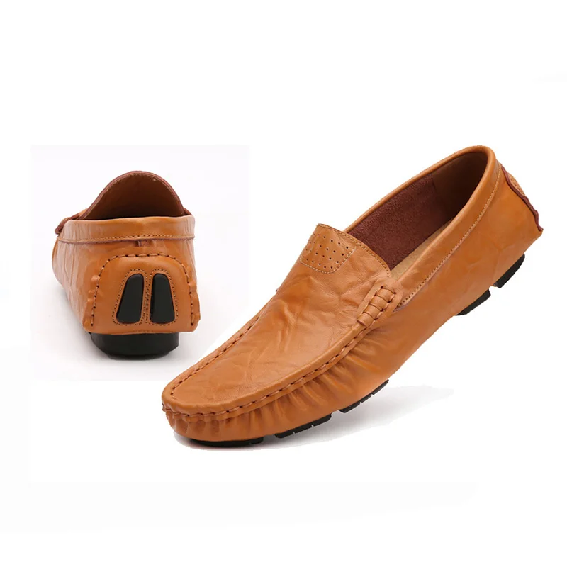 New arrival high quality genuine leather comfortable casual shoes men loafers soft breathable flats driving big size | Обувь