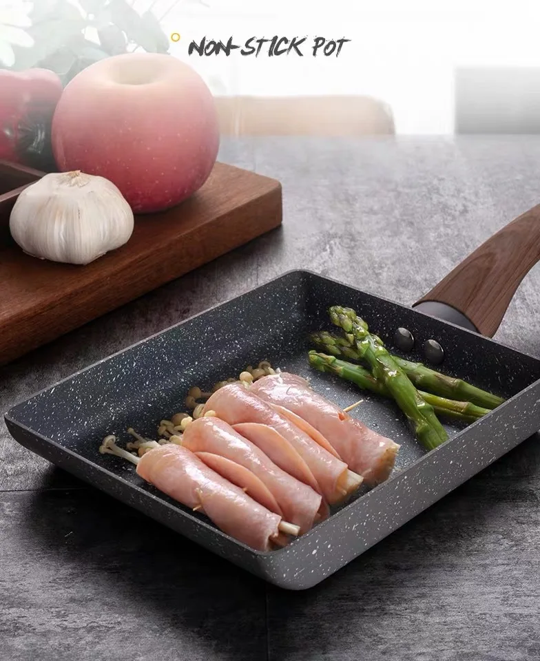 Melaleuca; пальто в японском стиле Алюминий сплав Tamagoyaki сковородка для омлета с антипригарным окрытием Фрай Сковорода для яиц блин горячий горшок нержавеющая сталь 15x18 см