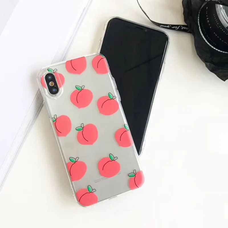 Чехол для телефона Boucho Lovely Fruit Peach iphone X чехлы 6 6S 7 8 Plus Ультратонкий Мягкий ТПУ