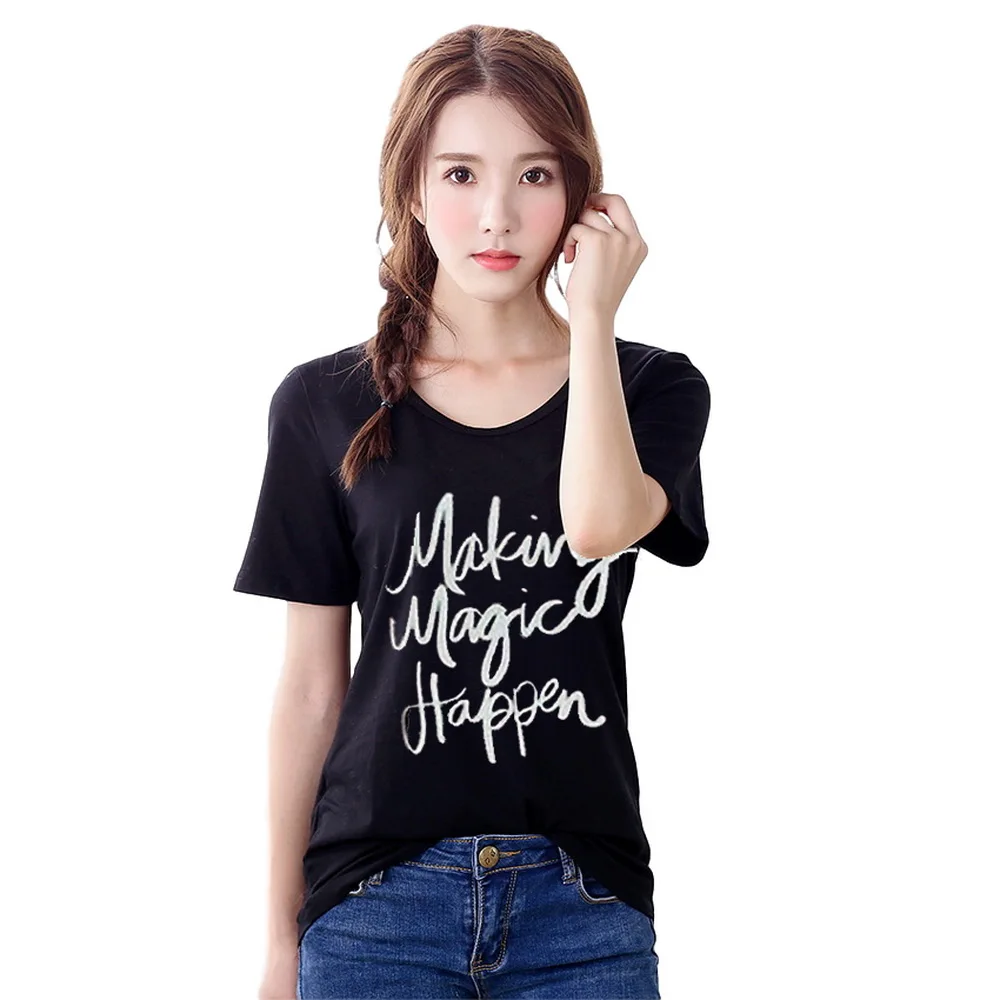 Женская футболка в Корейском стиле Сезон лето Стиль на каждый день для девушек