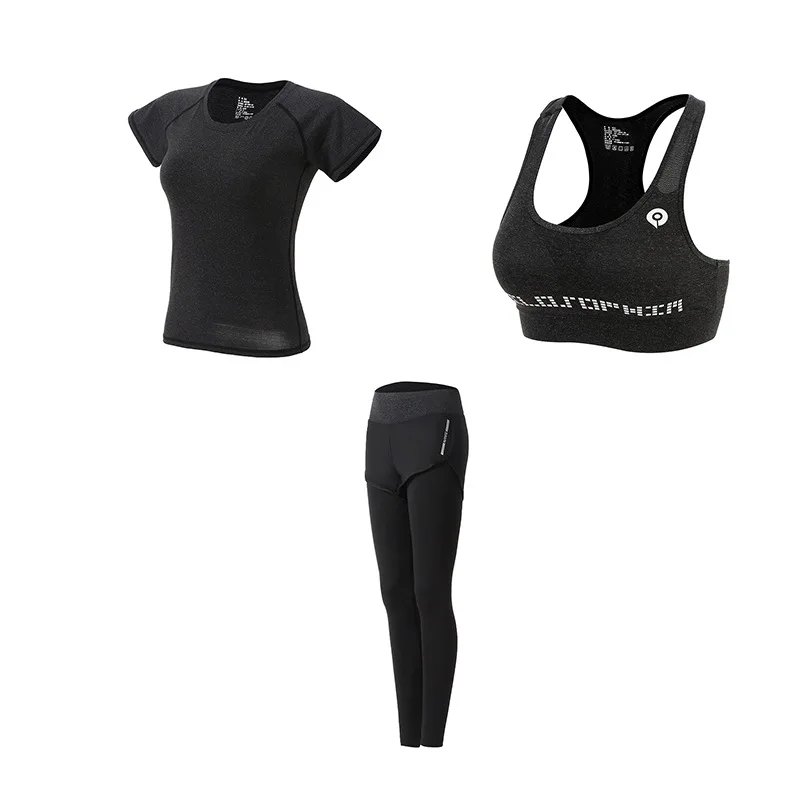 3pcs Voobuyla 3XL, Женский комплект для бега, костюм для йоги, спортивная куртка+ бюстгальтер+ штаны, дышащий спортивный костюм для бега, 5 шт., набор, Осенний Быстросохнущий костюм для йоги - Цвет: 3pcs