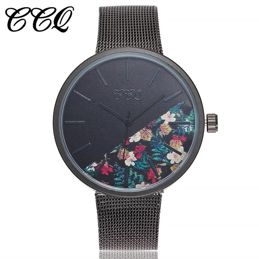 CCQ Top Brand Mens Watch Quartz Stainless Steel Band Marble Strap Womens Analog Ladies Dress Wristwatches reloj #N05 | Наручные часы