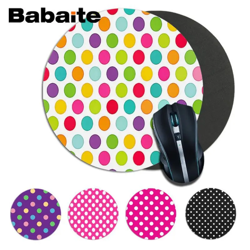 Игровые коврики Babaite в горошек круглый коврик для мыши размер 20x20 см 22x22