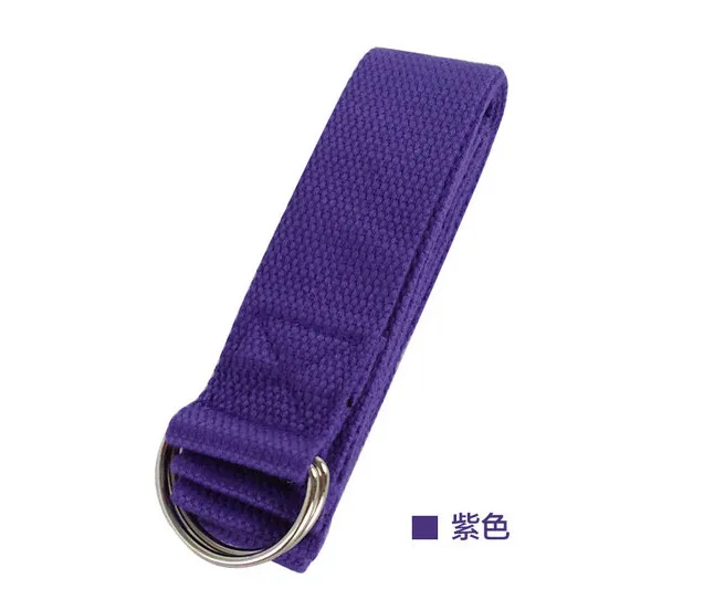 Йога стрейч ремень Multi-Цвета D-Ring Belt Фитнес тренажерный зал веревки рисунок талия ног сопротивление Фитнес полосы йога ремень - Цвет: Фиолетовый