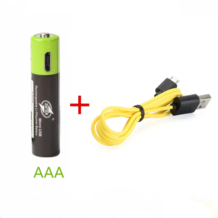 A Горячая ZNTER 1,5 V AAA перезаряжаемая батарея 600 mAh USB перезаряжаемая литий-полимерная батарея Быстрая зарядка через кабель Micro USB - Цвет: A