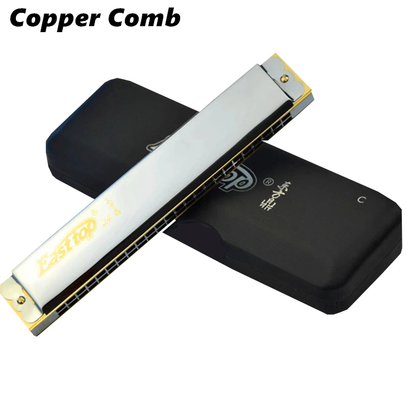 T2405 Easttop 24 Отверстия Tremolo Губная гармошка латунный гребень Музыкальные