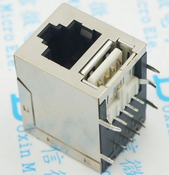 

50 шт./лот без лампы Rj45 сетевой разъем с Usb разъемом, двойная розетка