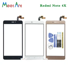 Высокое качество 5,5 ''для Xiaomi Redmi Note 4/Note 4X сенсорный экран дигитайзер сенсор внешняя стеклянная панель объектива Черный Белый Золотой
